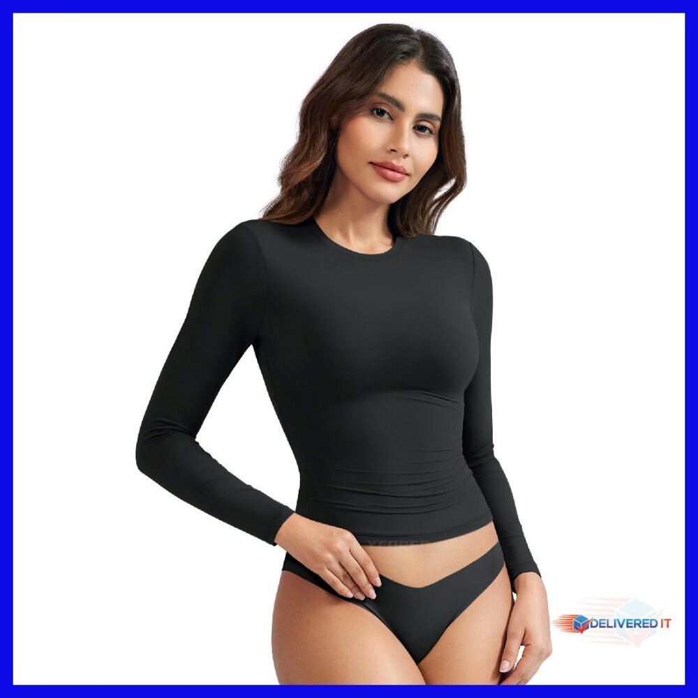 Long Sleeve Double Lined Basic Tee Slim Fit Women… - image 1